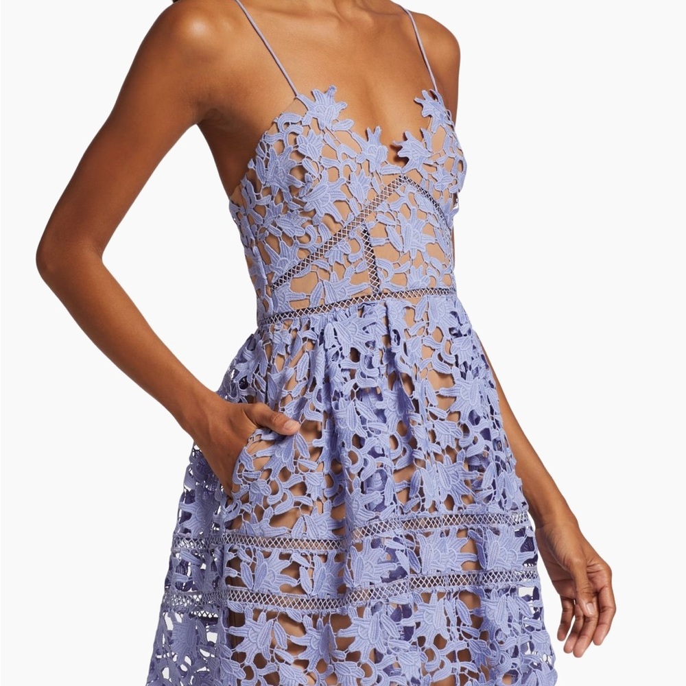 Self-Portrait Purple Embellished Mini Dress for Prom - Picture 4 of 11